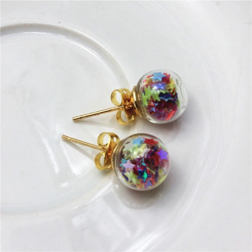 Glass Statement Star Earrings - Picture 3 of 3